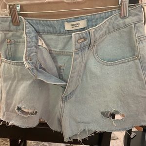 F21/Denim cut-off shorts